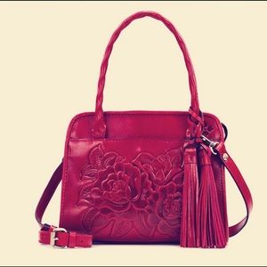NWT Patricia Nash Paris Tooled Leather Satchel with matching Cauchy Wallet